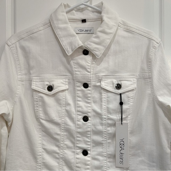 YOGA JEANS Woman’s WHITE XL BRAND NEW JEAN JACKET - Picture 6 of 6